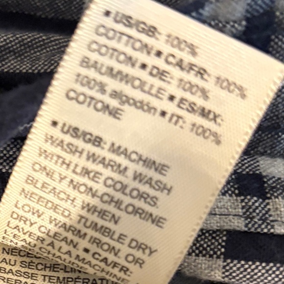 🤯 Goodthreads Plaid Button‑Down – Navy + Gray + White (Size Large) - Picture 7 of 8